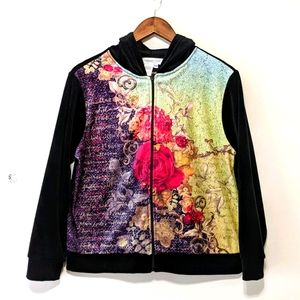 Coldwater Creek Black Hooded Sweatshirt, P/M